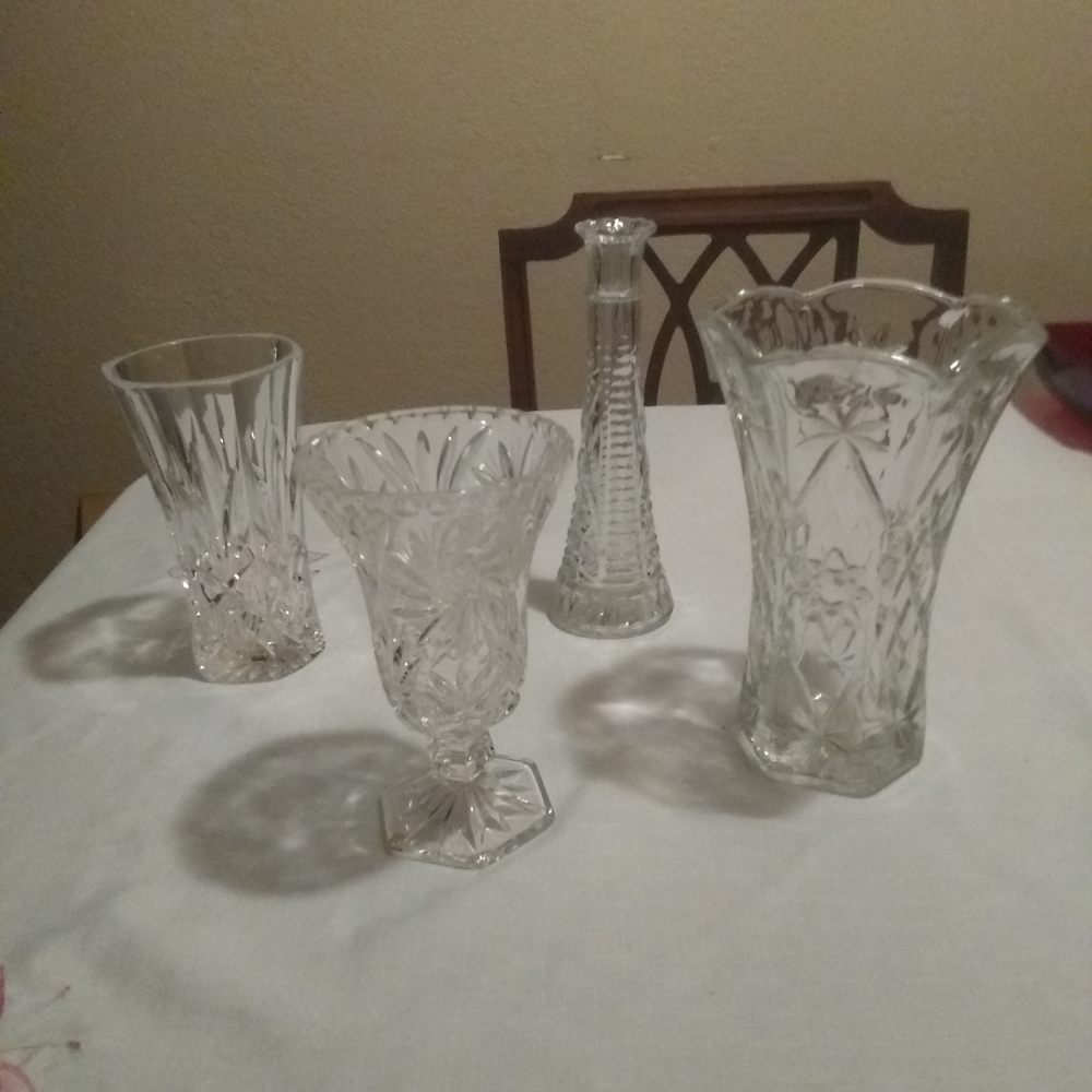 Cut glass vases